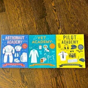 Kid activity lot bundle books pilot vet astronaut academy sticker poster press